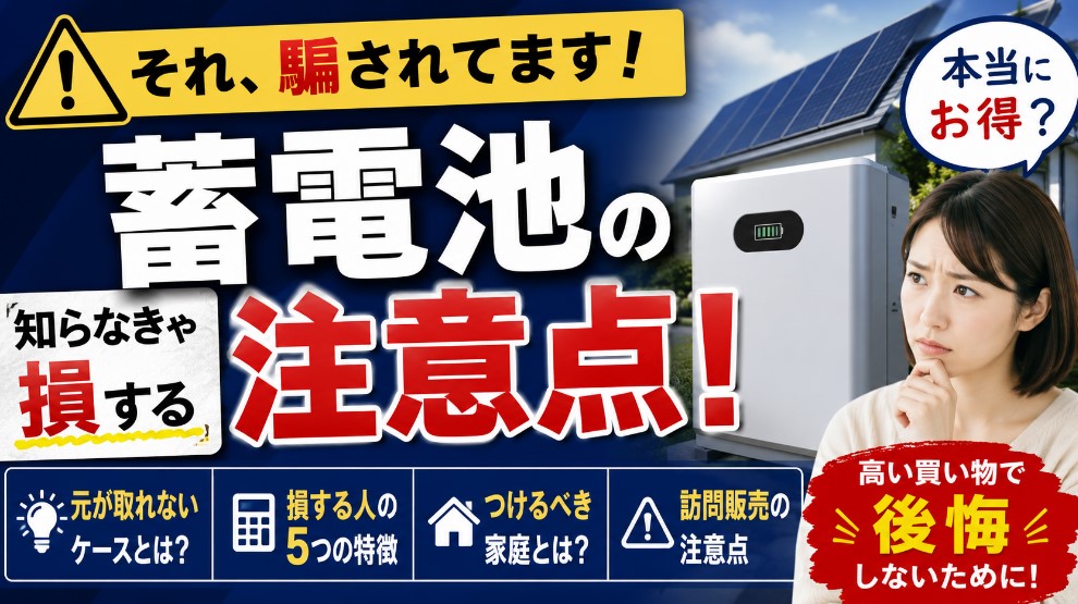 蓄電池は本当に必要？後悔する人の特徴と元が取れないケースを徹底解説