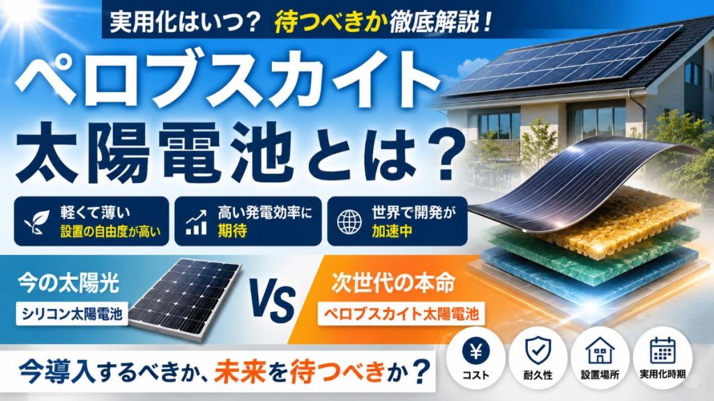 ペロブスカイト太陽電池は待つべき？今の太陽光との違いと将来性を解説
