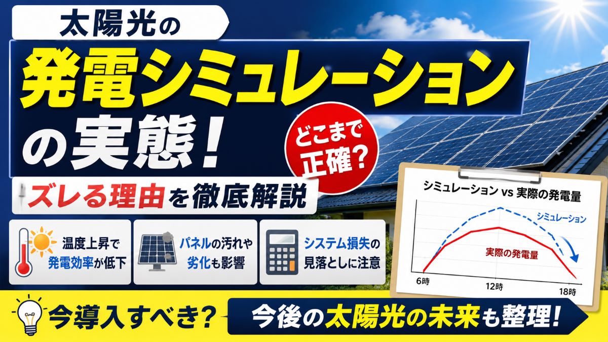 太陽光の発電シミュレーションの実態!どこまで正確?ズレる理由と今後の将来性も整理