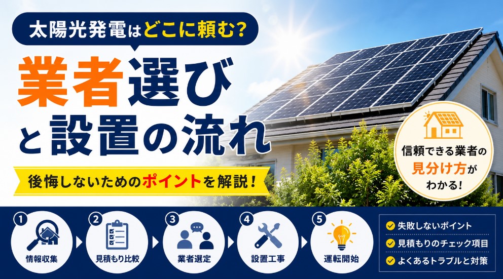 太陽光発電の設置はどこに頼む？後悔しない業者選びと設置の流れ