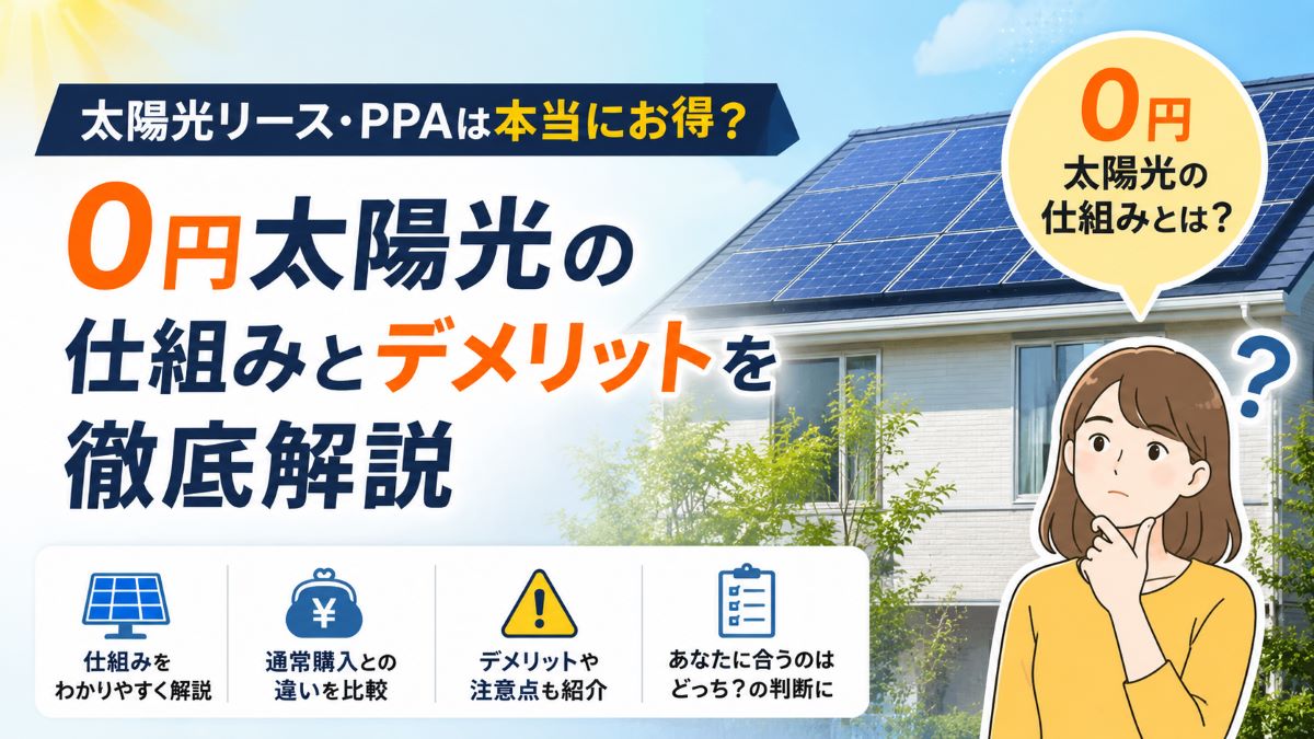 太陽光リース・PPAは本当にお得?0円太陽光の仕組みとデメリットを徹底解説