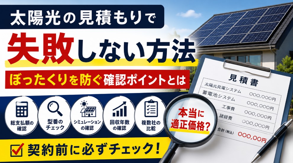 太陽光の見積もりで失敗しない方法！ぼったくりを防ぐ確認ポイントとは