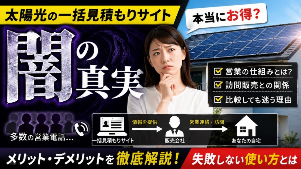 太陽光の一括見積もりサイトの闇とは？営業構造と失敗しない使い方