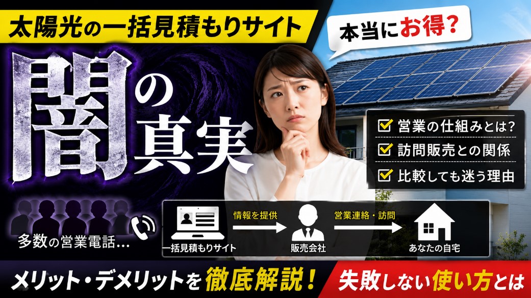 太陽光の一括見積もりサイトの闇とは?営業構造と失敗しない使い方