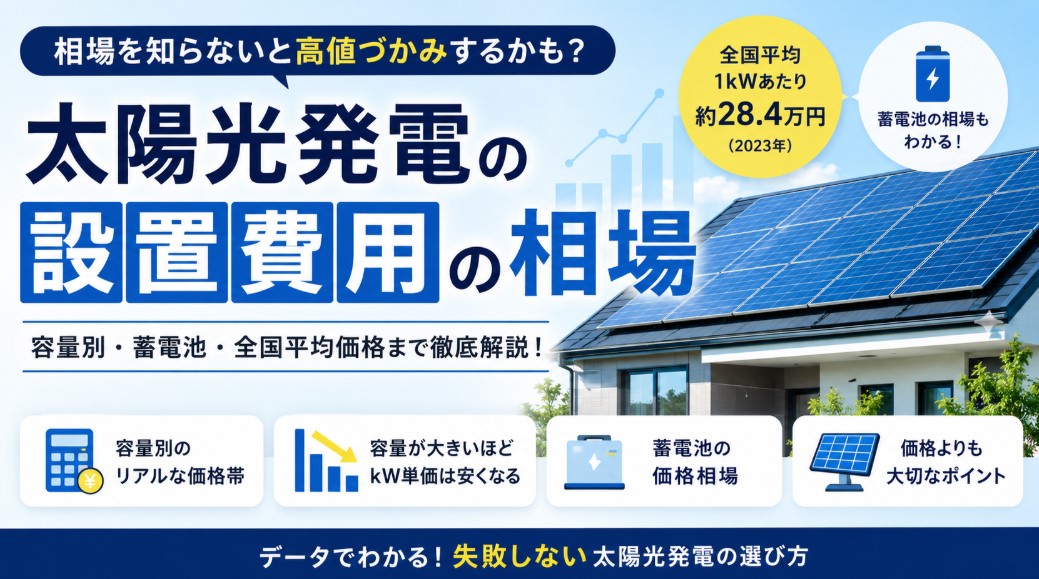 太陽光発電の設置費用相場!実際の契約データから価格・1kW単価