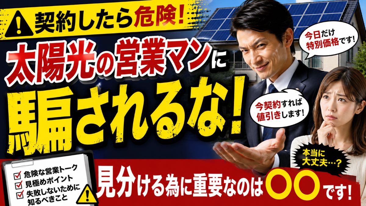 太陽光の訪問販売は危険？営業マンに騙されないための注意点と見極め方