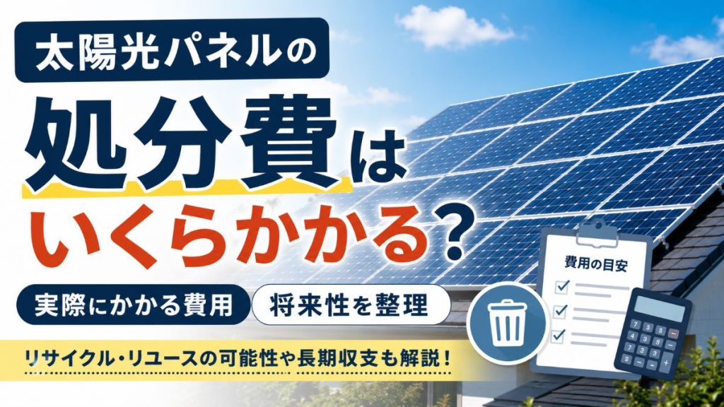 太陽光パネルの処分費はいくらかかる？実際にかかる費用と将来性を整理